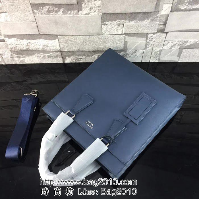 普拉達PRADA原單 最新款 2VG014-2F藍色原版男士商務公事包 官網同步 PHY1347